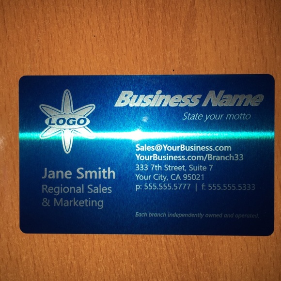 Laser Business Cards Custom Engraved Metal (Black, Blue, or Gold) - Picture 2 of 4